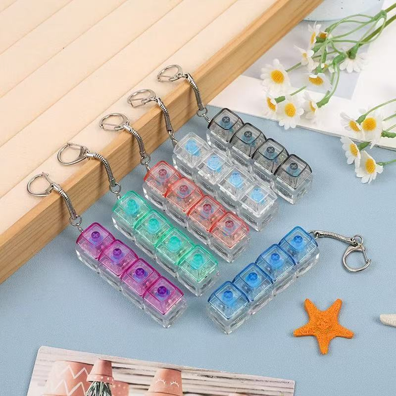 Light-Up Decompression Mechanical Keyboard With Light Pressing Keychain