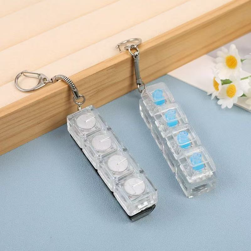 Light-Up Decompression Mechanical Keyboard With Light Pressing Keychain