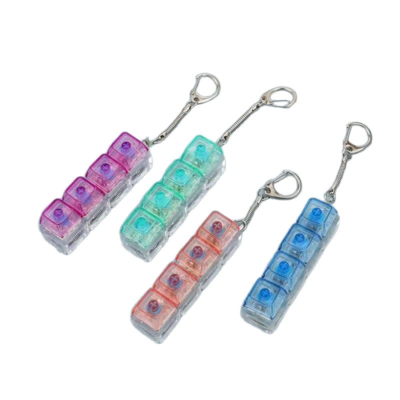 Light-Up Decompression Mechanical Keyboard With Light Pressing Keychain